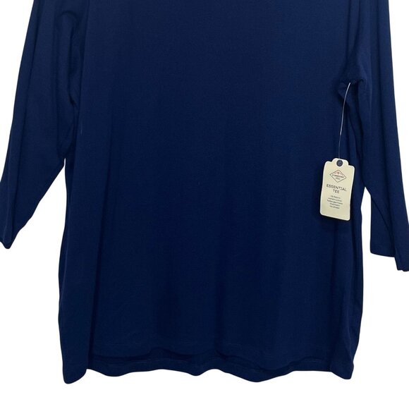 St Johns Bay Essential Tee Tshirt Women XXLT Blue New Vneck - Picture 4 of 7